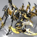 MetalDance (Metal Dance) 3D Black Gold Mechanical Scorpion Model Kit (9)