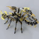 MetalDance (Metal Dance) 3D Black Gold Mechanical Scorpion Model Kit (9)