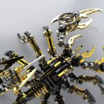 MetalDance (Metal Dance) 3D Black Gold Mechanical Scorpion Model Kit (9)