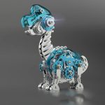 MetalDance (Metal Dance) Mechanical Brachiosaurus 3D Metal Puzzle Kit (2)