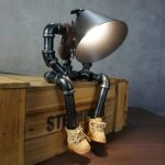MetalDance (Metal Dance) Pipe Robot Table Lamp with Jacket and Martin Boots (7)