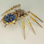 MetalDance (Metal Dance) Steampunk 3D Metal Spider Clock (6)