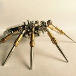 MetalDance (Metal Dance) Steampunk 3D Metal Spider Clock (6)