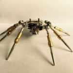 MetalDance (Metal Dance) Steampunk 3D Metal Spider Clock (6)