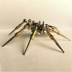MetalDance (Metal Dance) Steampunk 3D Metal Spider Clock (6)