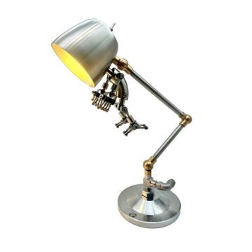 Steampunk Industrial Metal Robot Table Lamp