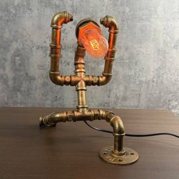Steampunk Pipe Boxing Robot Table Lamp