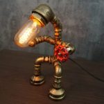 MetalDance (Metal Dance) Steampunk Pipe Fighting Robot Table Lamp (2)