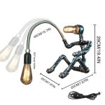 MetalDance (Metal Dance) Steampunk Pipe Fisherman Robot Table Lamp (5)