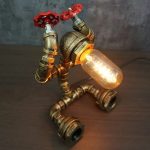MetalDance (Metal Dance) Steampunk Sitting Pipe Robot Desk Lamp (1)