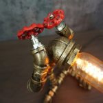MetalDance (Metal Dance) Steampunk Sitting Pipe Robot Desk Lamp (1)