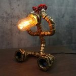 MetalDance (Metal Dance) Steampunk Sitting Pipe Robot Desk Lamp (1)