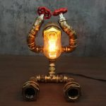MetalDance (Metal Dance) Steampunk Sitting Pipe Robot Desk Lamp (1)