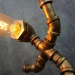 MetalDance (Metal Dance) Steampunk Skateboarding Pipe Robot Desk Lamp (2)