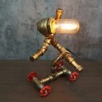 MetalDance (Metal Dance) Steampunk Skateboarding Pipe Robot Desk Lamp (2)
