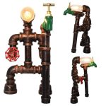 MetalDance (Metal Dance) Steampunk Water Pipe Desk Lamp (1)