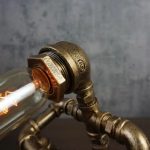 MetalDance (Metal Dance) Thinking Pose Steampunk Pipe Robot Desk Lamp (2)