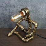 MetalDance (Metal Dance) Thinking Pose Steampunk Pipe Robot Desk Lamp (2)