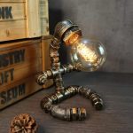 MetalDance (Metal Dance) Vintage Industrial Pipe Robot Desk Lamp (1)